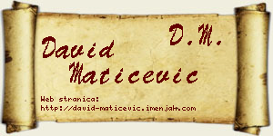 David Matićević vizit kartica